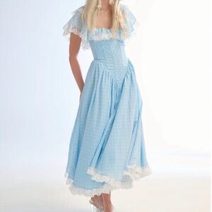 BNWT The Baby Blue Polka Dot Cupid Dress XS